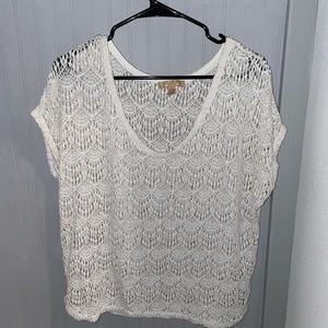 Zara Trafaluc Elegant Mesh Blouse (white / ivory)